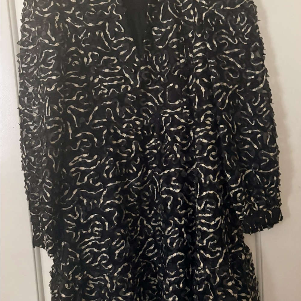 Tuckernuck Organza Palmerston Party Dress Black and Gold Mini Dress - Picture 3 of 4